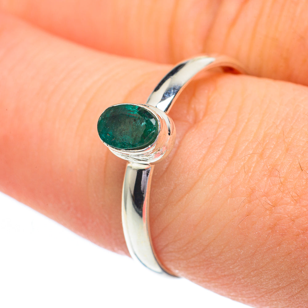 Zambian Emerald Rings handcrafted by Ana Silver Co - RING61044