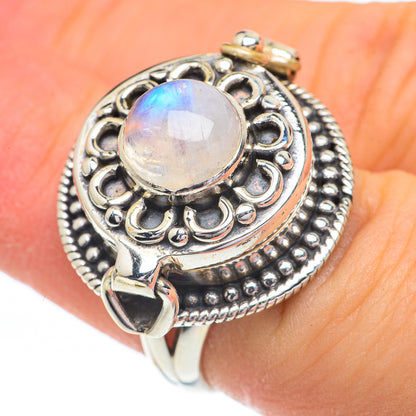 Rainbow Moonstone Rings handcrafted by Ana Silver Co - RING61058