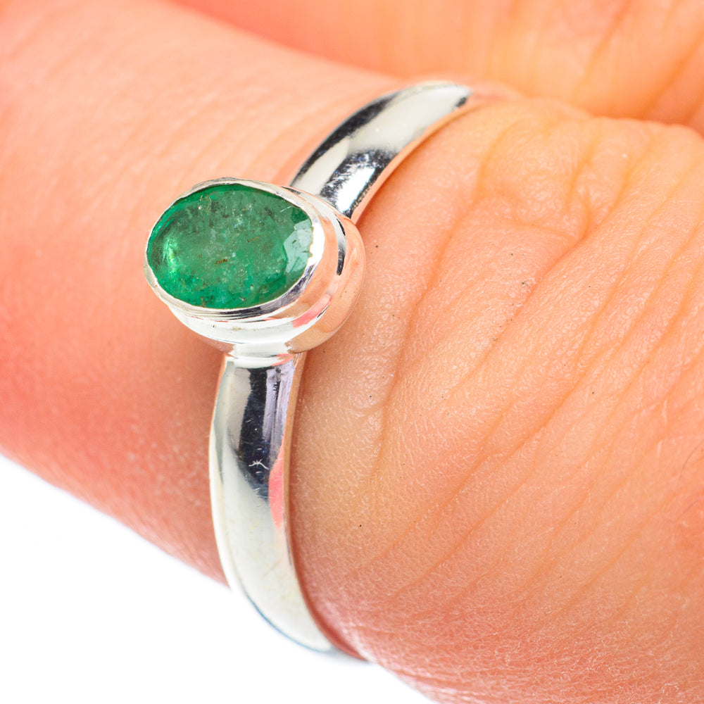 Zambian Emerald Rings handcrafted by Ana Silver Co - RING61066