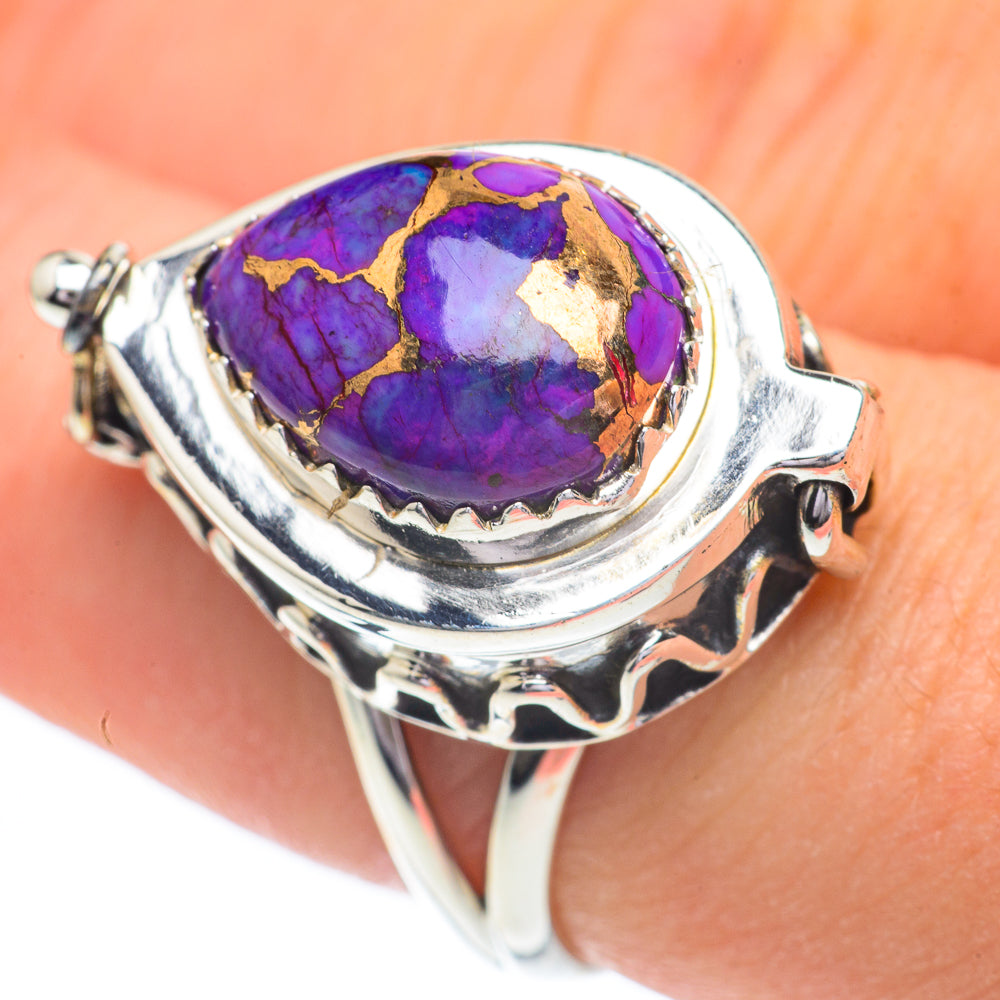 Purple Copper Composite Turquoise Rings handcrafted by Ana Silver Co - RING61073