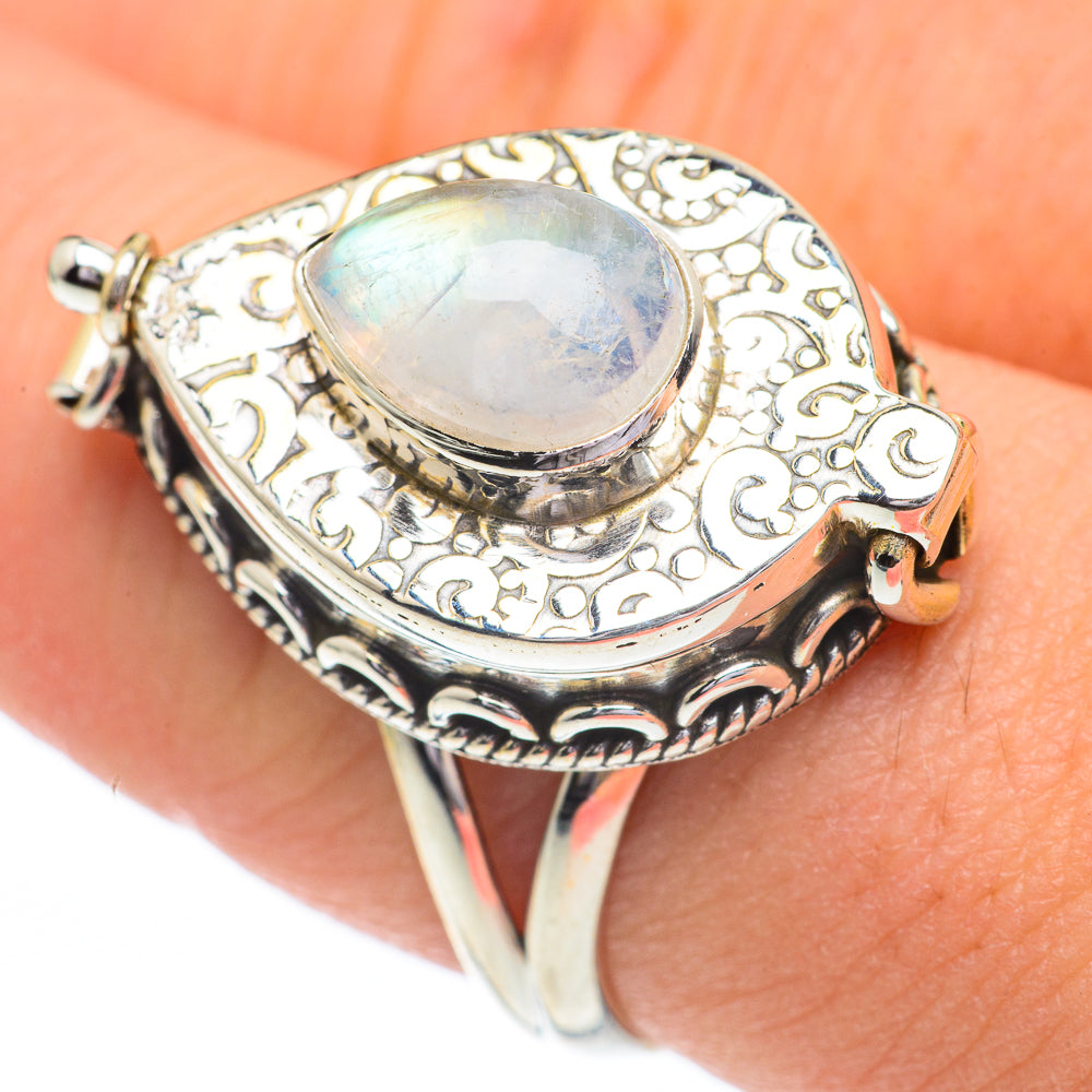 Rainbow Moonstone Rings handcrafted by Ana Silver Co - RING61078