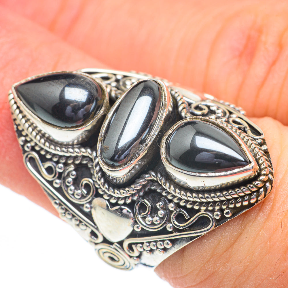 Hematite Rings handcrafted by Ana Silver Co - RING61082