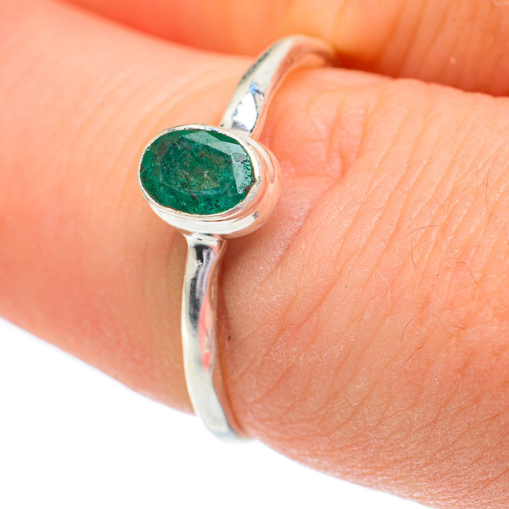 Zambian Emerald Rings handcrafted by Ana Silver Co - RING61087