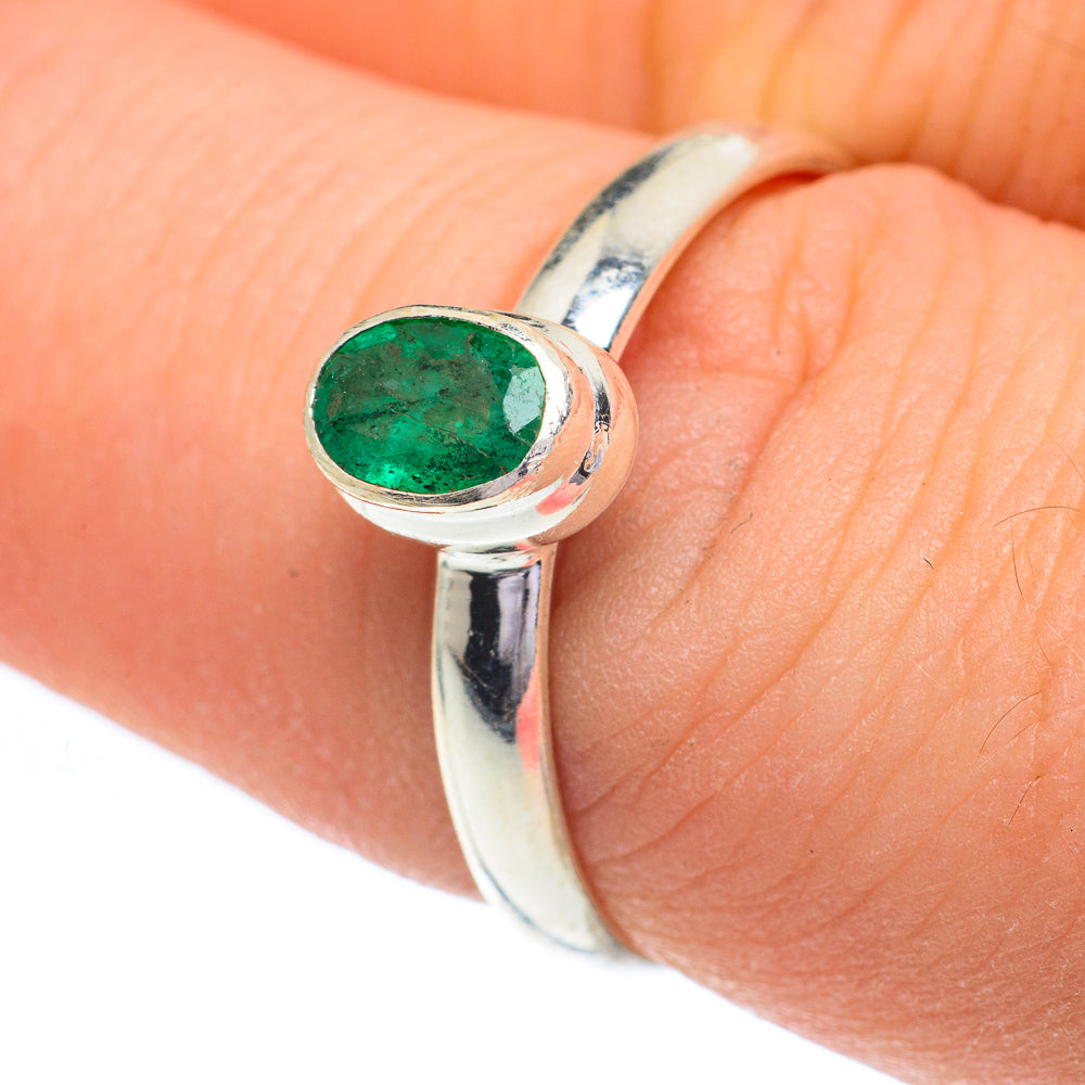 Zambian Emerald Rings handcrafted by Ana Silver Co - RING61102