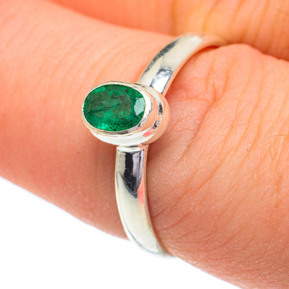 Zambian Emerald Rings handcrafted by Ana Silver Co - RING61102