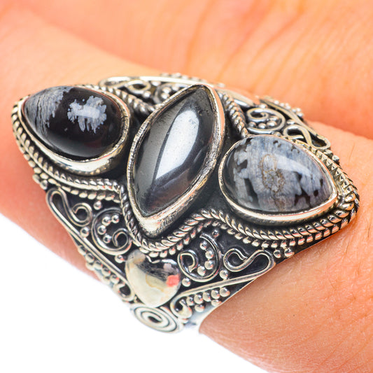 Hematite Rings handcrafted by Ana Silver Co - RING61113
