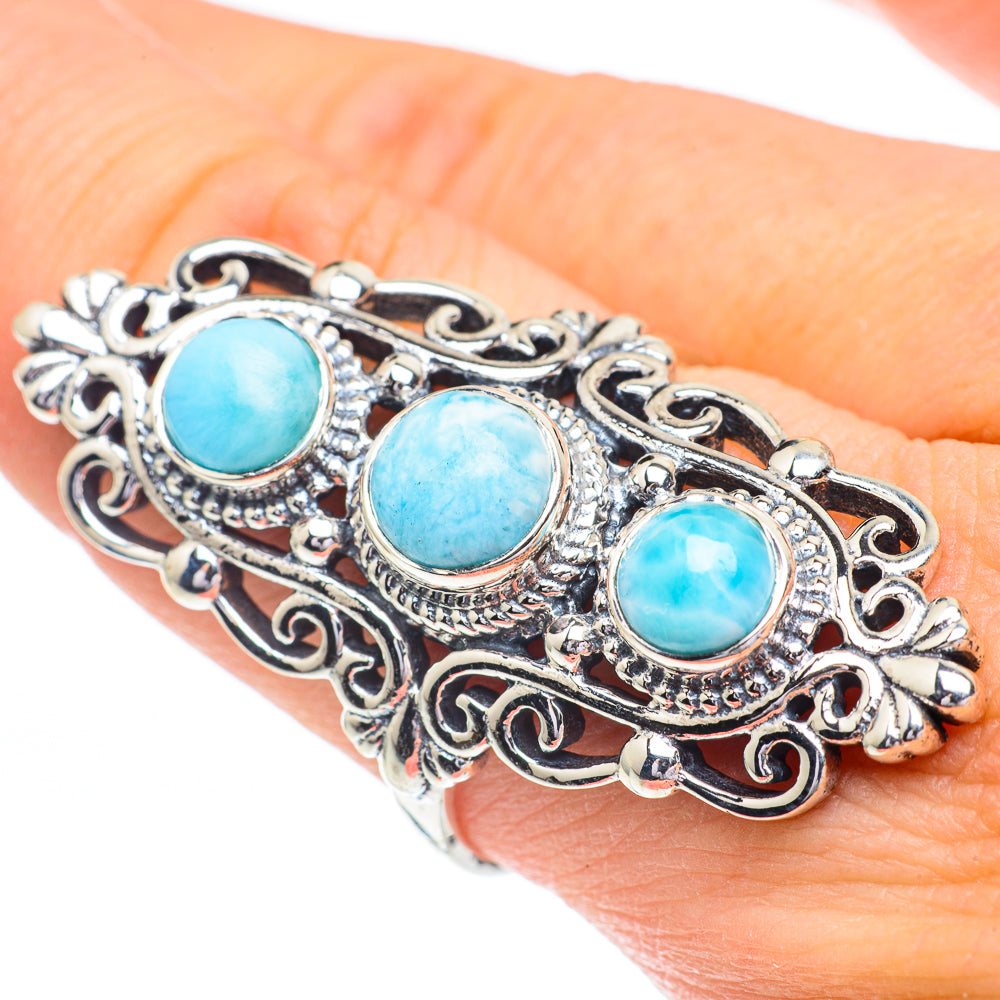 Larimar Rings handcrafted by Ana Silver Co - RING61115