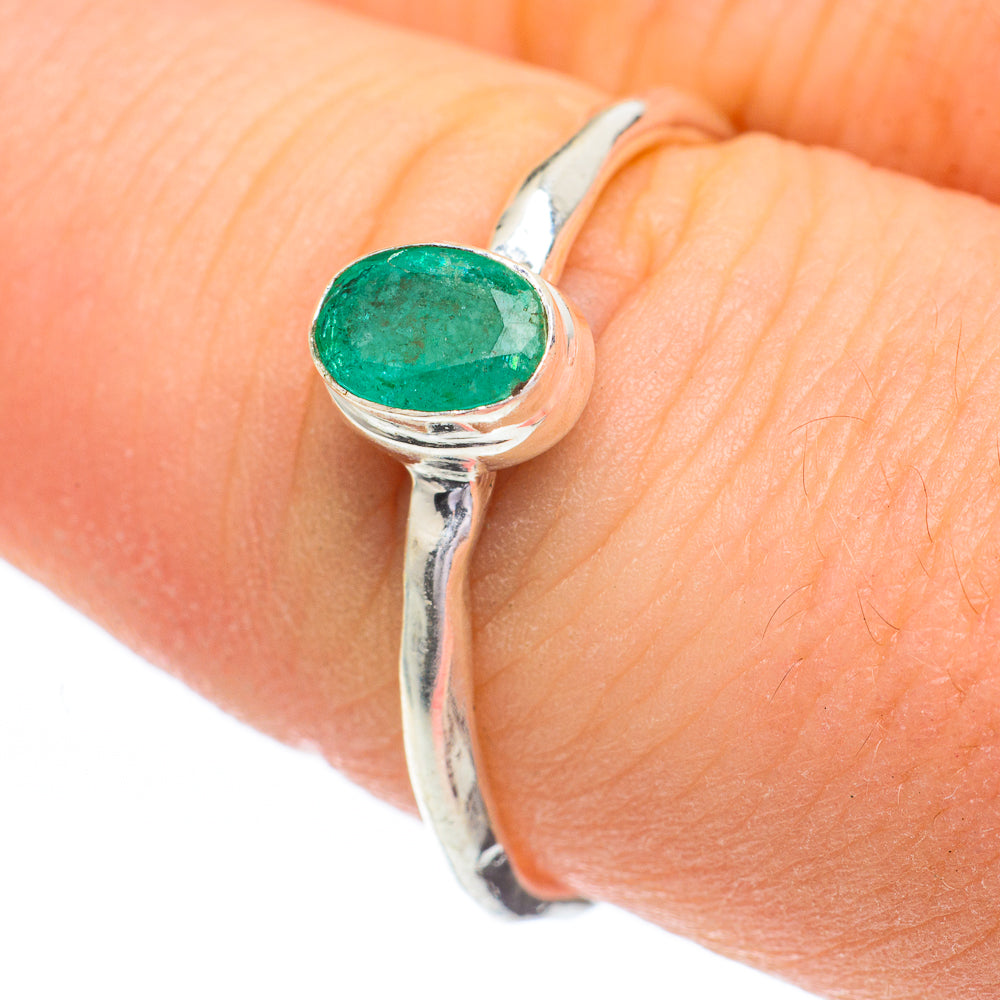 Zambian Emerald Rings handcrafted by Ana Silver Co - RING61118