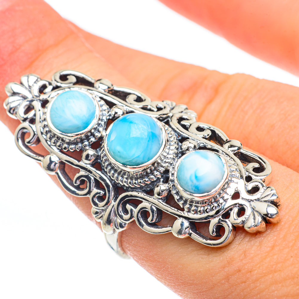 Larimar Rings handcrafted by Ana Silver Co - RING61131