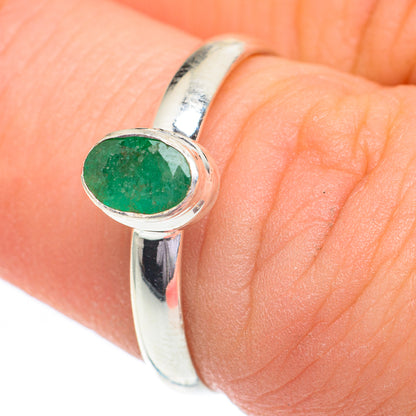 Zambian Emerald Rings handcrafted by Ana Silver Co - RING61133