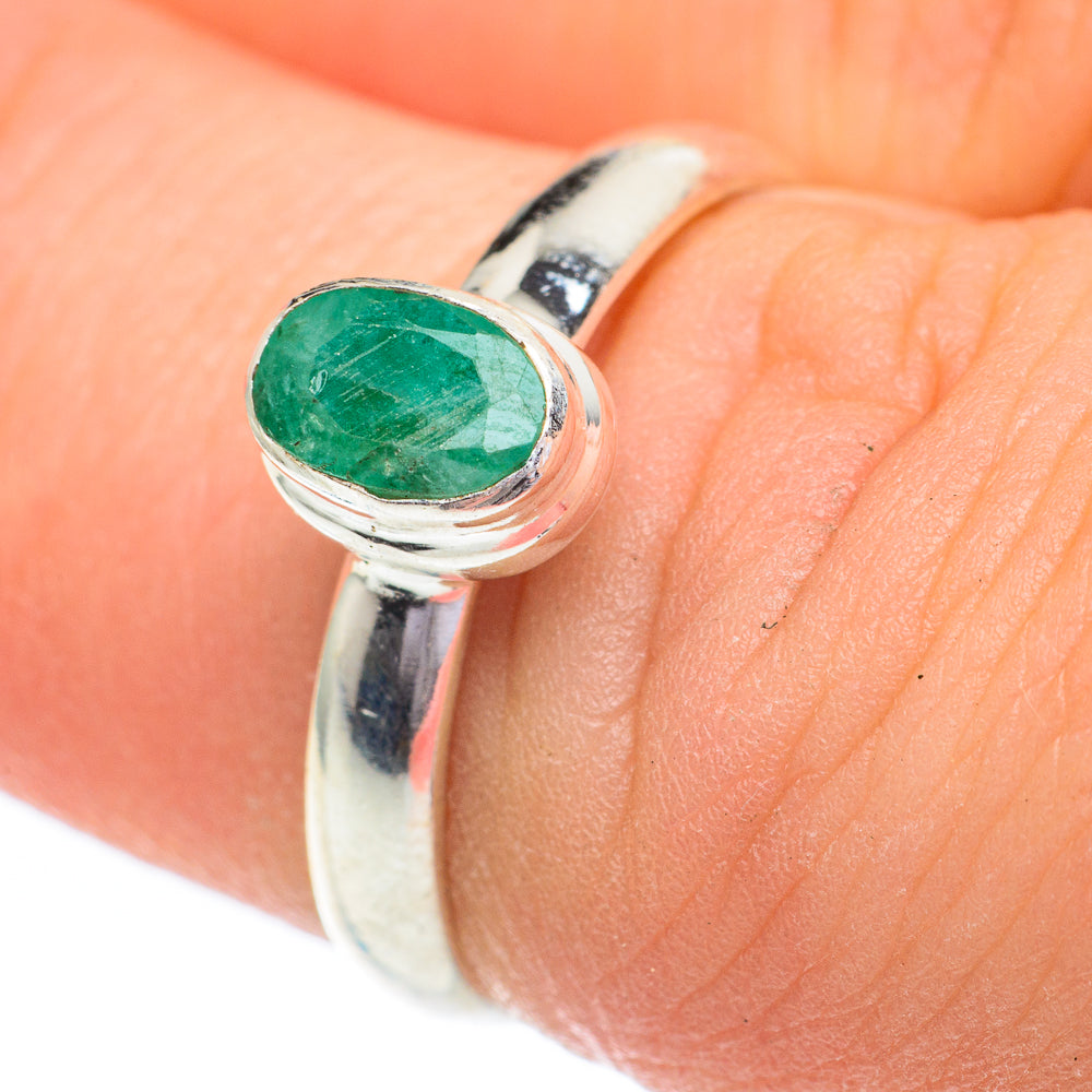 Zambian Emerald Rings handcrafted by Ana Silver Co - RING61145
