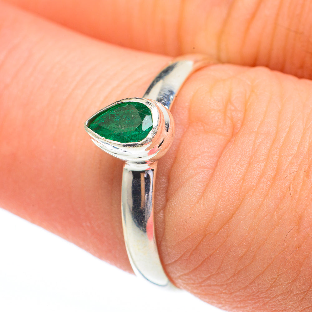 Zambian Emerald Rings handcrafted by Ana Silver Co - RING61179