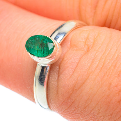 Zambian Emerald Rings handcrafted by Ana Silver Co - RING61181