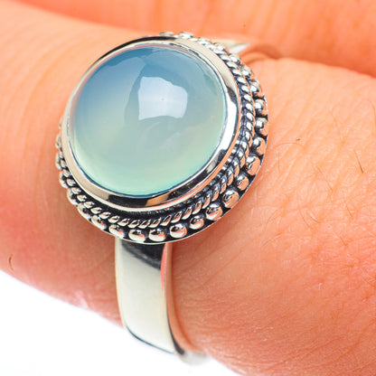 Aqua Chalcedony Rings handcrafted by Ana Silver Co - RING61201