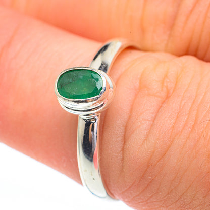 Zambian Emerald Rings handcrafted by Ana Silver Co - RING61205