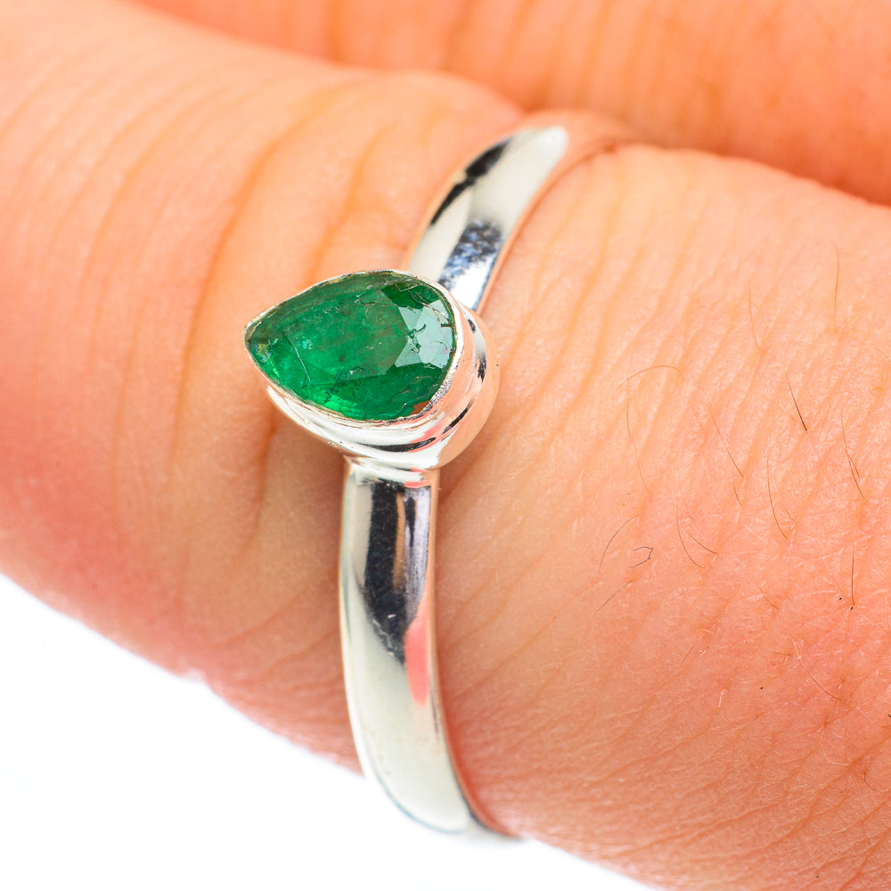 Zambian Emerald Rings handcrafted by Ana Silver Co - RING61227