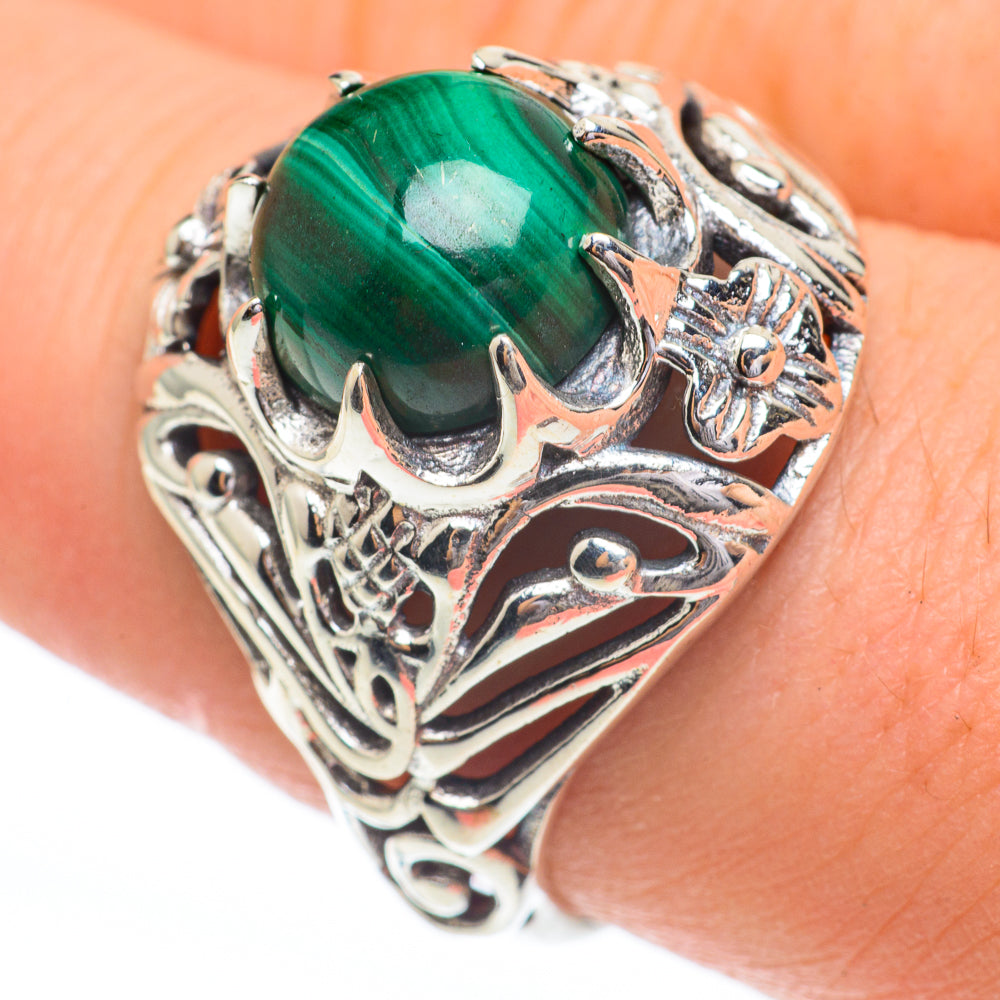 Malachite Rings handcrafted by Ana Silver Co - RING61228