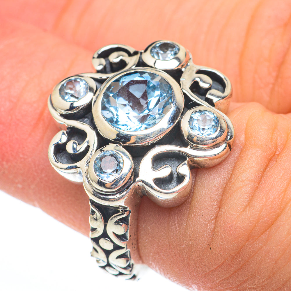 Blue Topaz Rings handcrafted by Ana Silver Co - RING61248