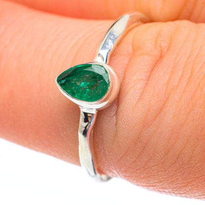 Zambian Emerald Rings handcrafted by Ana Silver Co - RING61250
