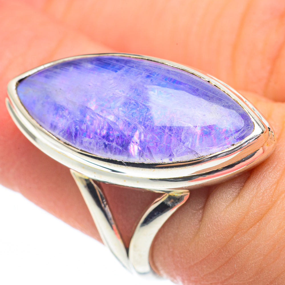 Rainbow Moonstone Rings handcrafted by Ana Silver Co - RING61257