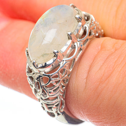Rainbow Moonstone Rings handcrafted by Ana Silver Co - RING61260