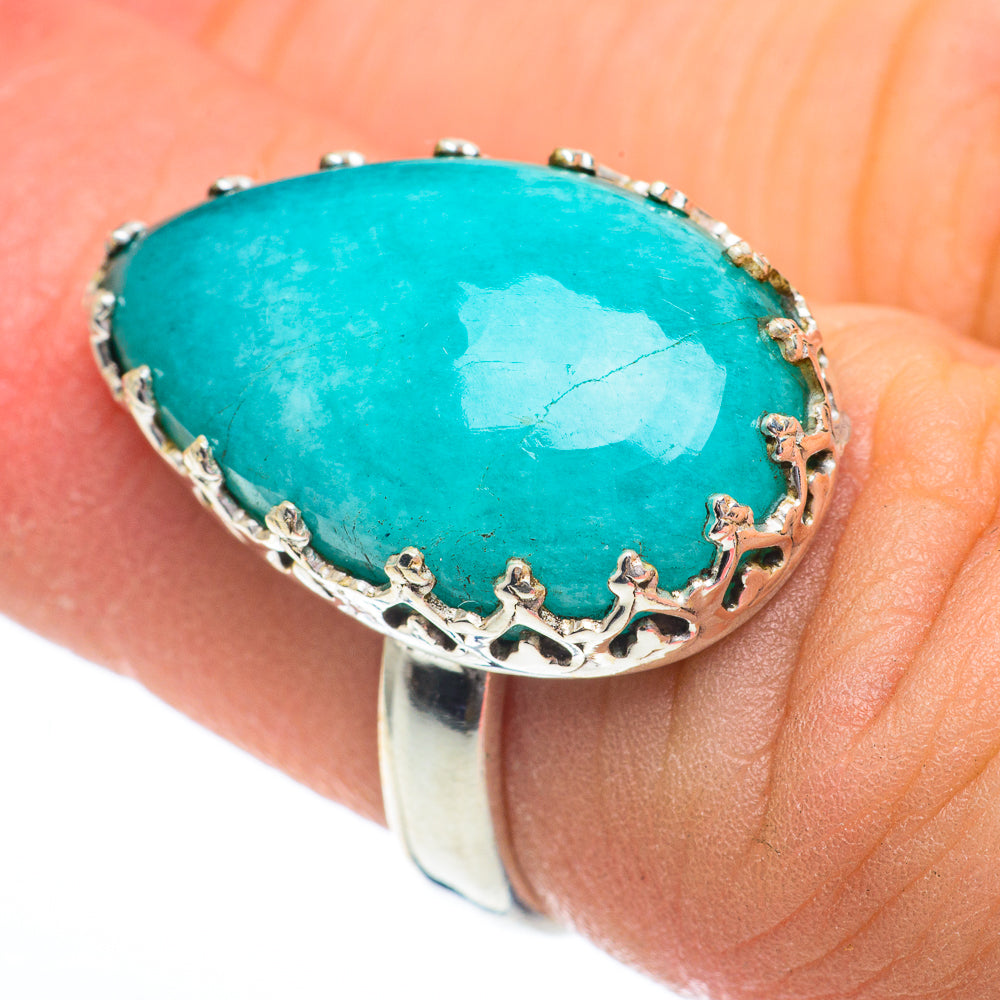 Peruvian Amazonite Rings handcrafted by Ana Silver Co - RING61281