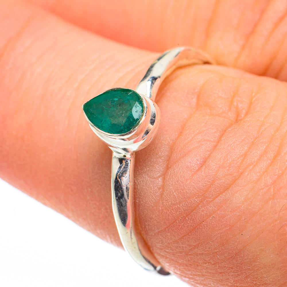 Zambian Emerald Rings handcrafted by Ana Silver Co - RING61284