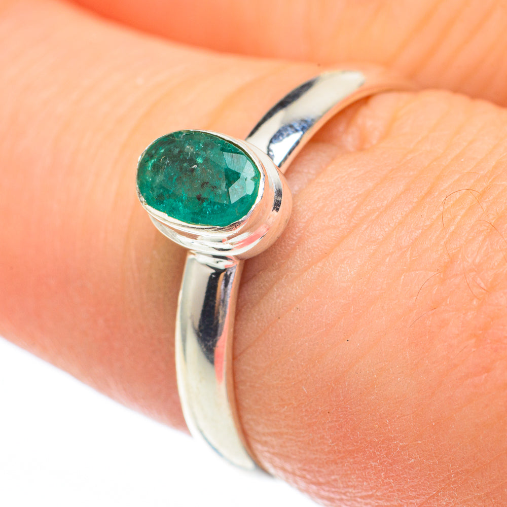 Zambian Emerald Rings handcrafted by Ana Silver Co - RING61286