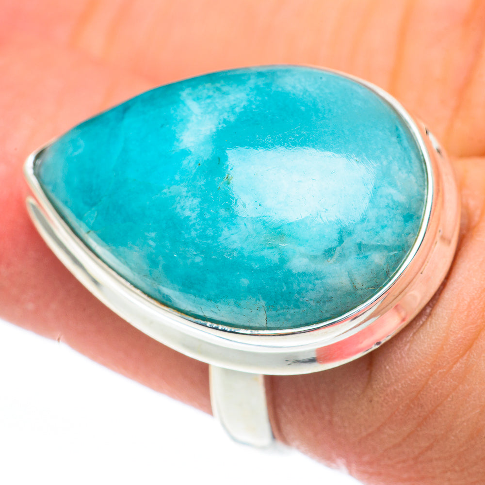 Peruvian Amazonite Rings handcrafted by Ana Silver Co - RING61298