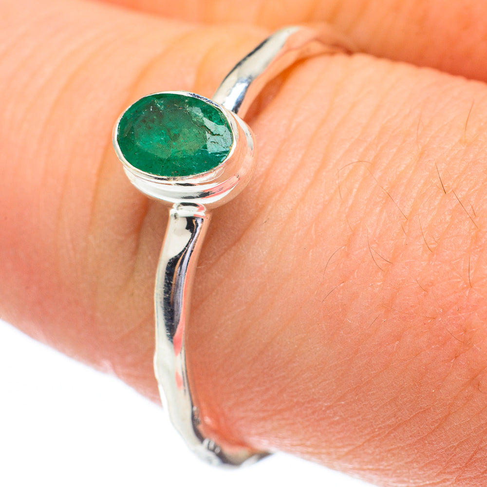Zambian Emerald Rings handcrafted by Ana Silver Co - RING61302