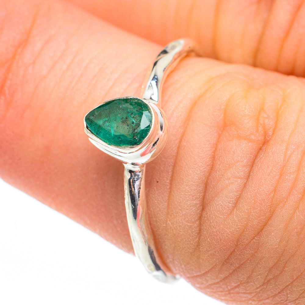 Zambian Emerald Rings handcrafted by Ana Silver Co - RING61314