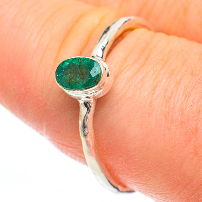 Zambian Emerald Rings handcrafted by Ana Silver Co - RING61324