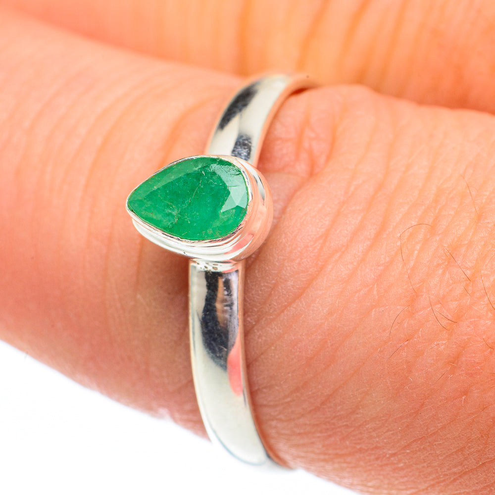 Zambian Emerald Rings handcrafted by Ana Silver Co - RING61326
