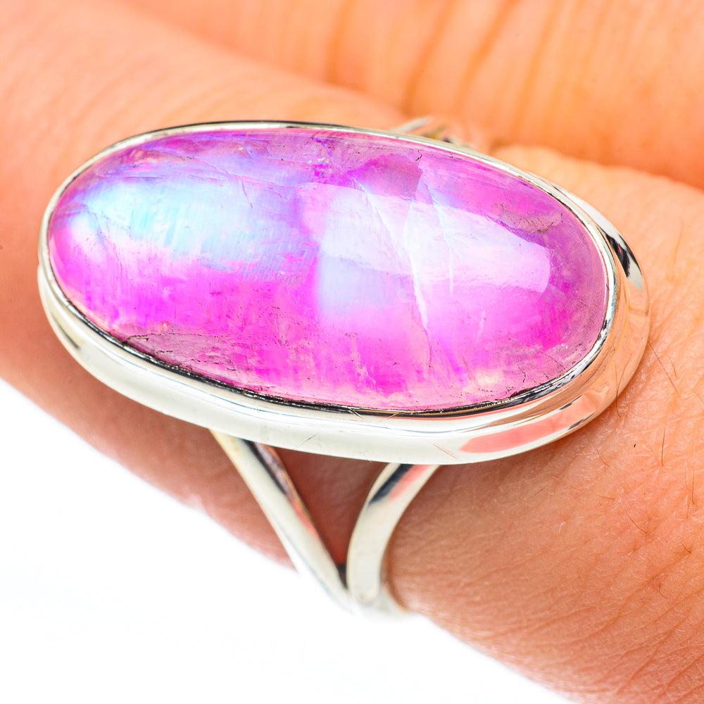 Pink Moonstone Rings handcrafted by Ana Silver Co - RING61328