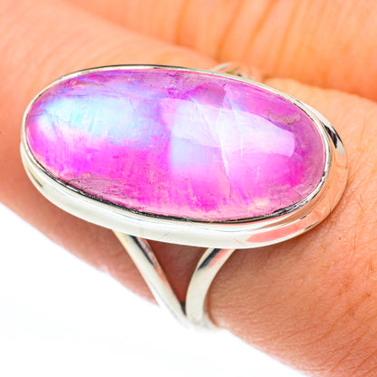 Pink Moonstone Rings handcrafted by Ana Silver Co - RING61328