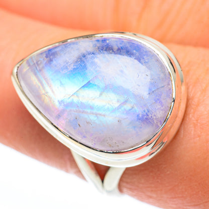 Rainbow Moonstone Rings handcrafted by Ana Silver Co - RING61332