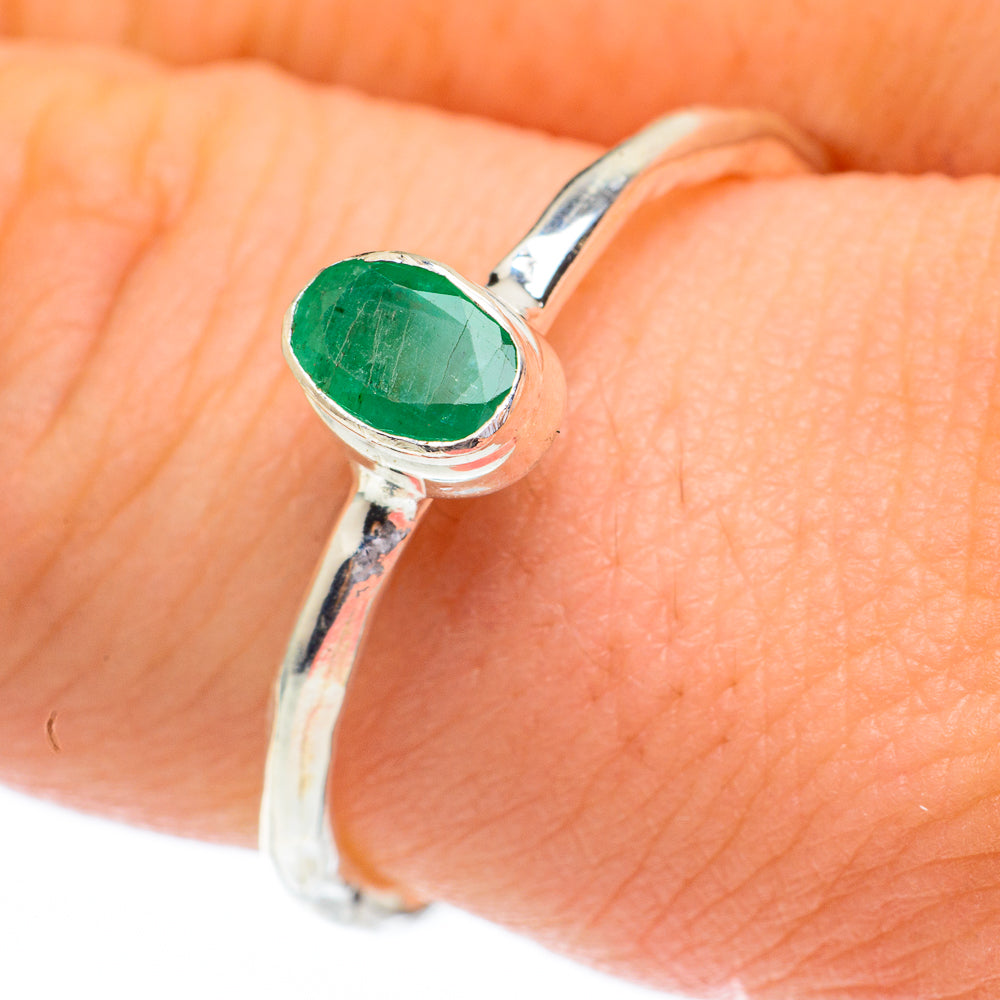 Zambian Emerald Rings handcrafted by Ana Silver Co - RING61337