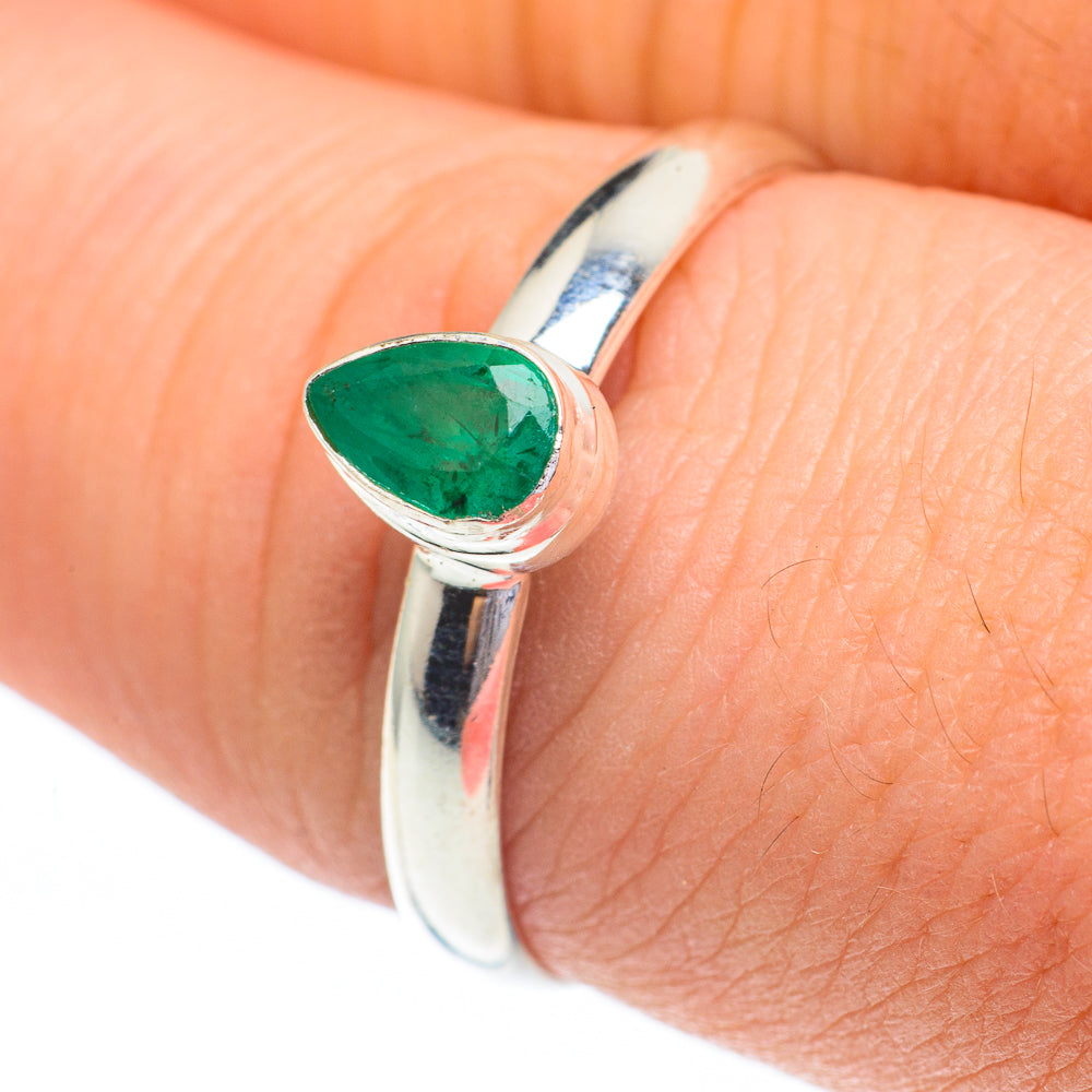 Zambian Emerald Rings handcrafted by Ana Silver Co - RING61345