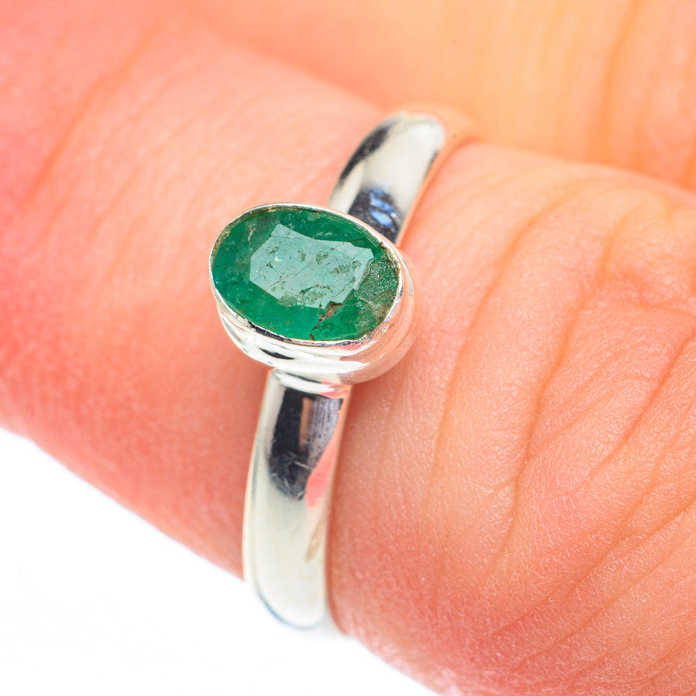 Zambian Emerald Rings handcrafted by Ana Silver Co - RING61347