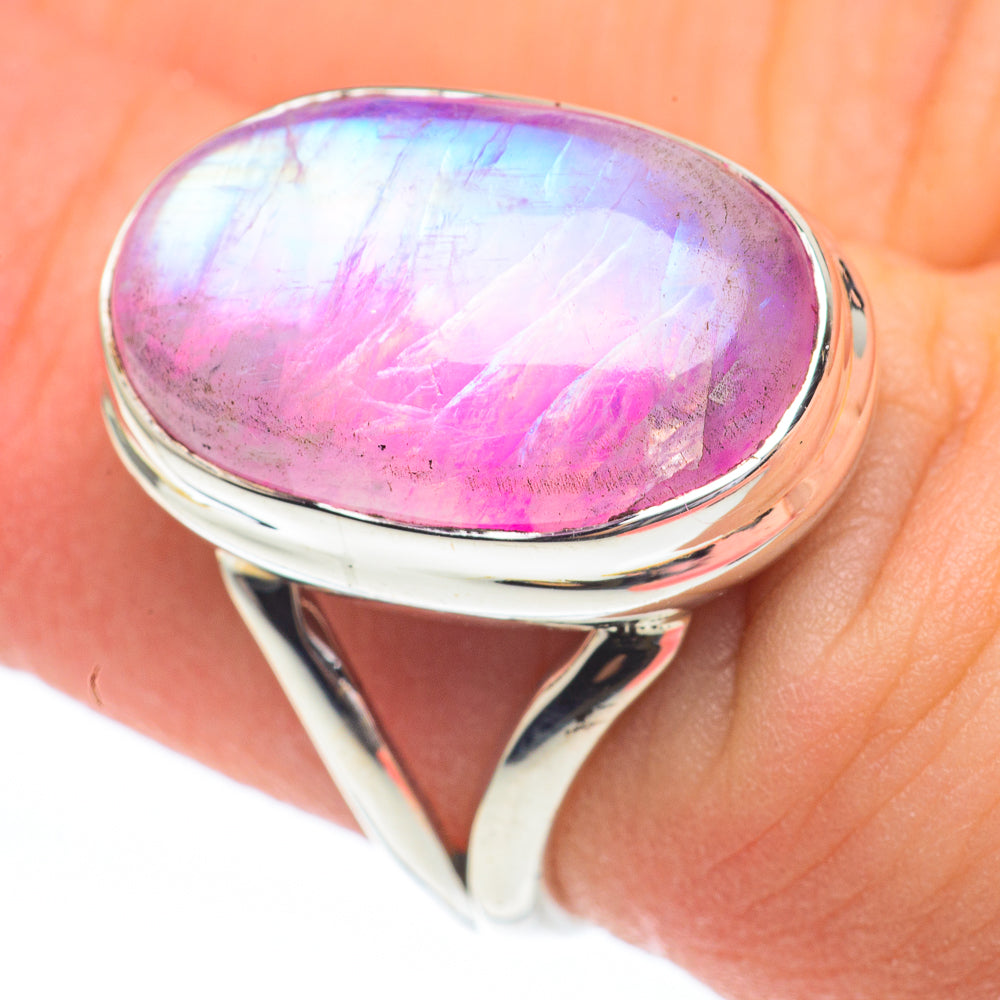 Pink Moonstone Rings handcrafted by Ana Silver Co - RING61348