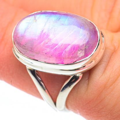 Pink Moonstone Rings handcrafted by Ana Silver Co - RING61348