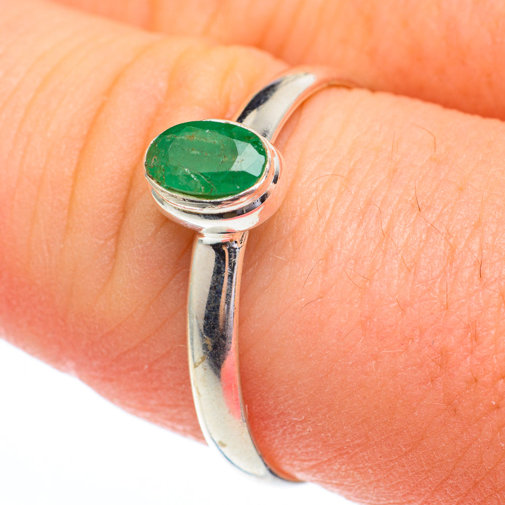 Zambian Emerald Rings handcrafted by Ana Silver Co - RING61354