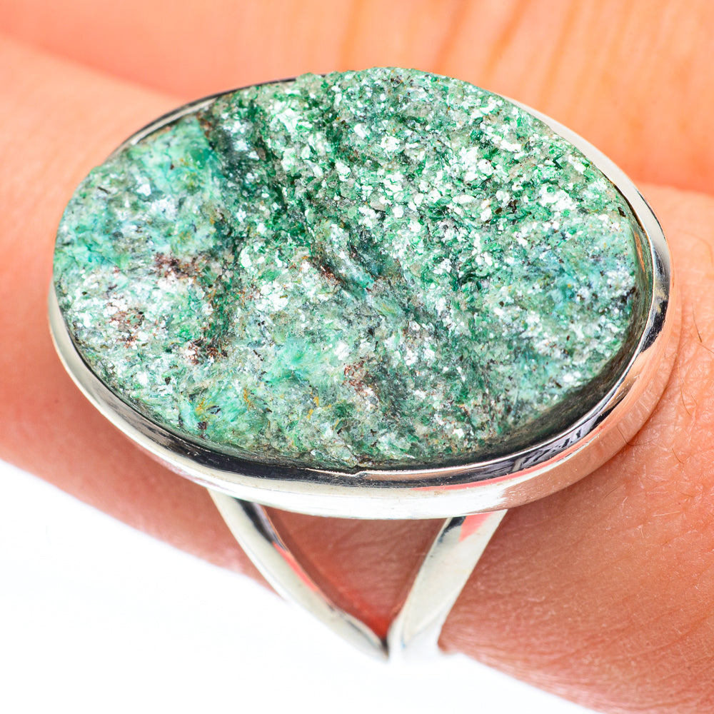 Green Fuchsite Rings handcrafted by Ana Silver Co - RING61356