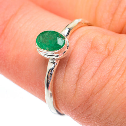 Zambian Emerald Rings handcrafted by Ana Silver Co - RING61361