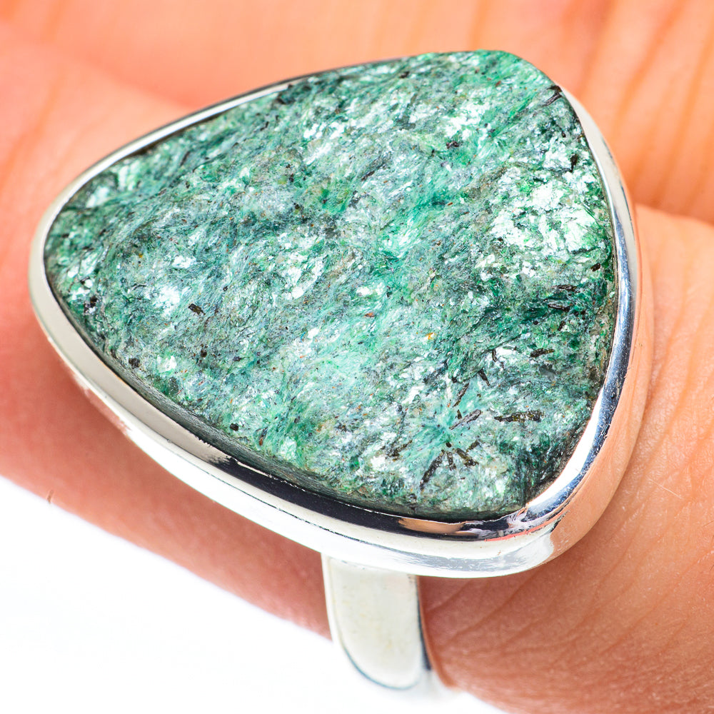 Green Fuchsite Rings handcrafted by Ana Silver Co - RING61362
