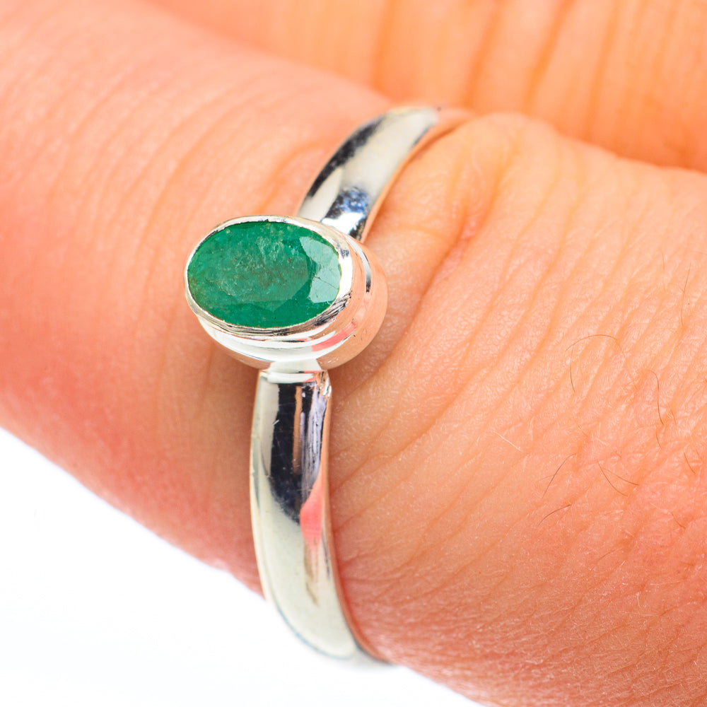 Zambian Emerald Rings handcrafted by Ana Silver Co - RING61364