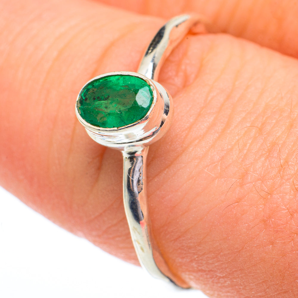 Zambian Emerald Rings handcrafted by Ana Silver Co - RING61367
