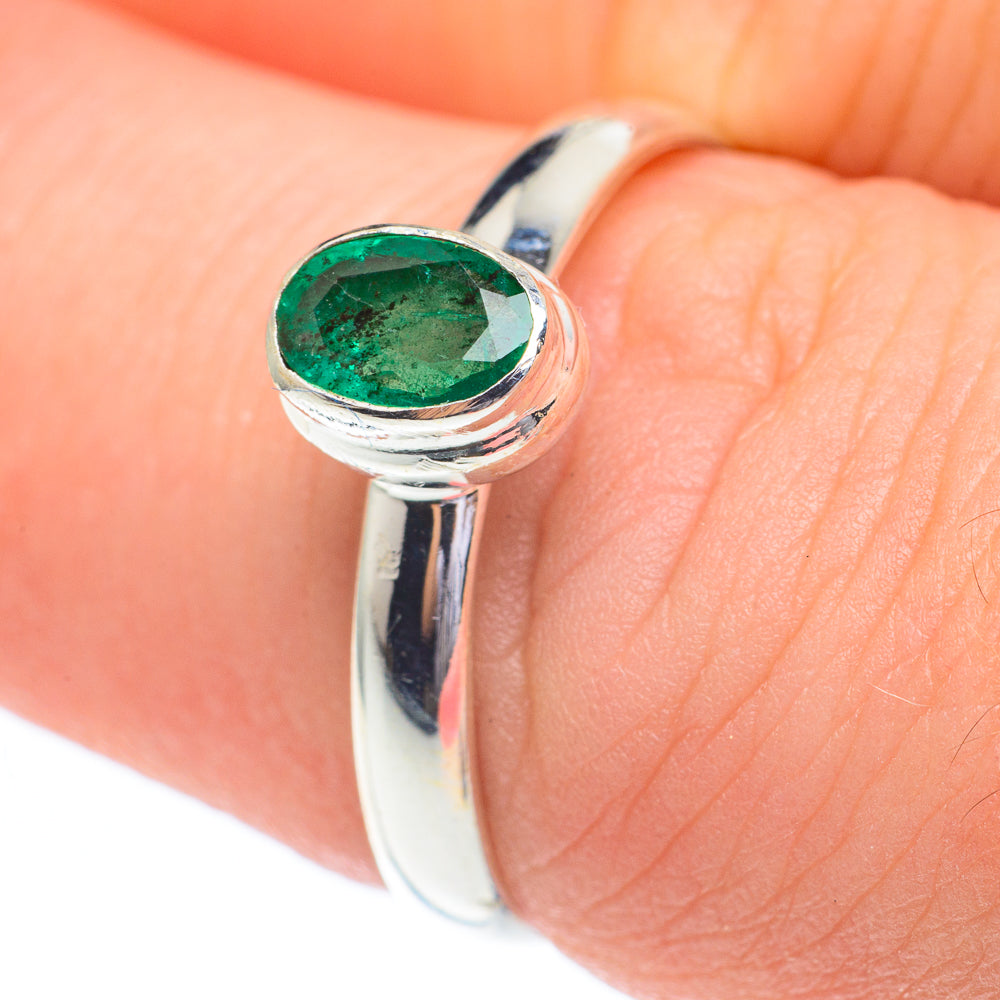 Zambian Emerald Rings handcrafted by Ana Silver Co - RING61370
