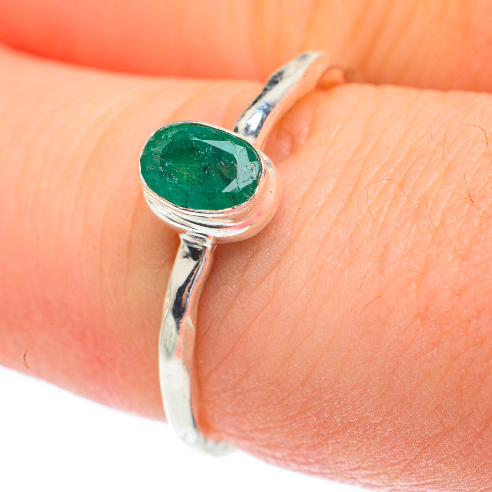 Zambian Emerald Rings handcrafted by Ana Silver Co - RING61373