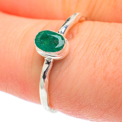 Zambian Emerald Rings handcrafted by Ana Silver Co - RING61373
